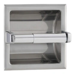 Bobrick B-667 Commercial Toilet Paper Dispenser, Recessed-Mounted, Stainless Steel W/ Bright-Polished Finish