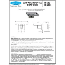 Bobrick B-6807 Commercial Soap Dish, Surface-Mounted, Stainless Steel -Alpine shop c1968699 td