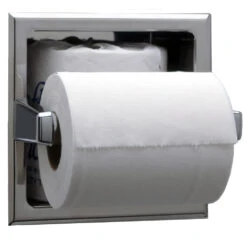 Bobrick B-6637 Commercial Toilet Paper Dispenser, Recessed-Mounted, Stainless Steel W/ Satin Finish