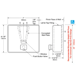 Bobrick B-818615 Commercial Heavy-Duty Liquid Soap Dispenser, Surface-Mounted, Manual-Push, Stainless Steel - 40 Oz -Alpine shop c1968919 77