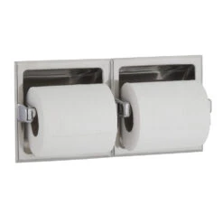 Bobrick B-6977 Commercial Toilet Paper Dispenser, Recessed-Mounted, Stainless Steel W/ Satin Finish