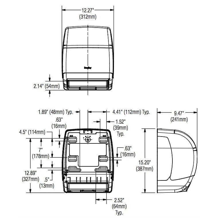 Bradley 2494 Commercial Paper Towel Dispenser, Surface-Mounted, Plastic 8 Bradley 2494 Commercial Paper Towel Dispenser, Surface-Mounted, Plastic - Image 6