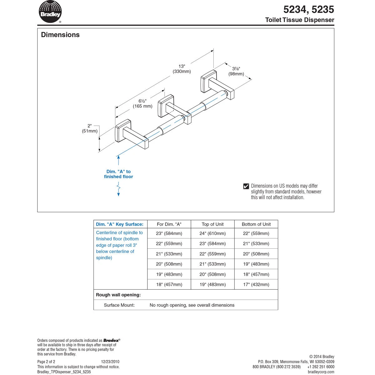 Bradley 5235-000000 Commercial Heavy-Duty Toilet Paper Dispenser, Surface-Mounted, Stainless Steel W/ Bright-Polished Finish 8 Bradley 5235-000000 Commercial Heavy-Duty Toilet Paper Dispenser, Surface-Mounted, Stainless Steel W/ Bright-Polished Finish - Image 6