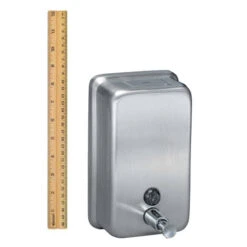 Bradley 6562 Commercial Liquid Soap Dispenser, Surface-Mounted, Manual-Push, Stainless Steel - 40 Oz -Alpine shop c1975976 image ruler